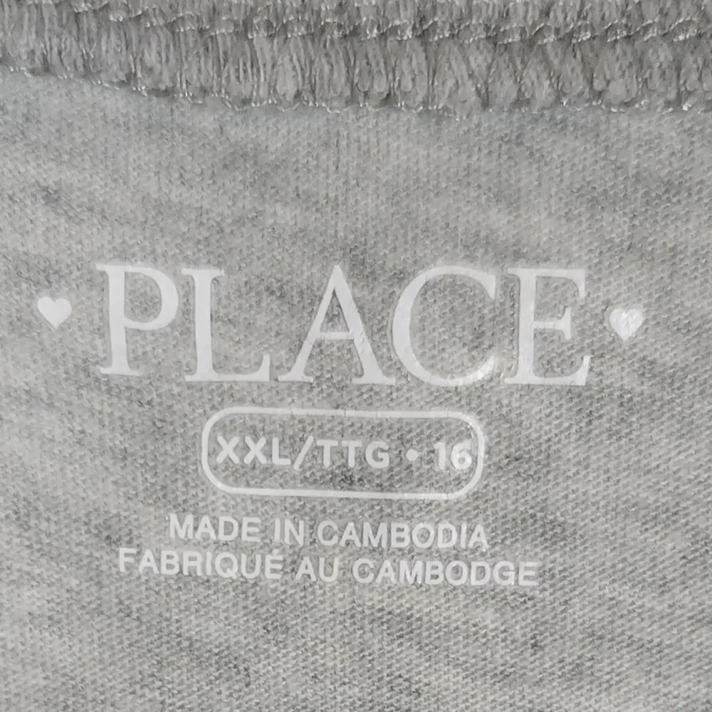 Children’s Place Gray Graphic Tee • Size 16 XXL Girls • GUC